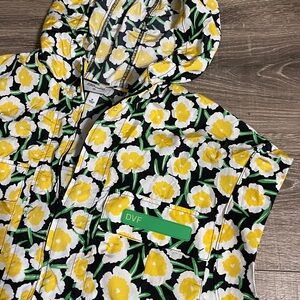 Diane Von Furstenberg Floral Hooded Vest NWOT